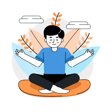 Hombre haciendo meditación  Ilustración