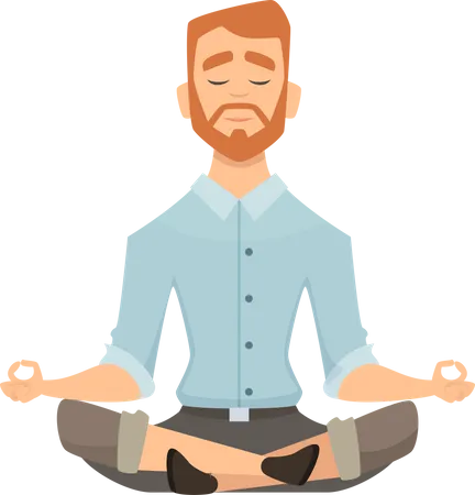 Hombre haciendo meditación  Ilustración