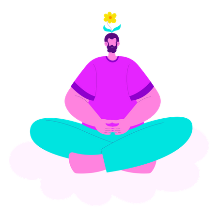 Hombre haciendo meditación  Ilustración