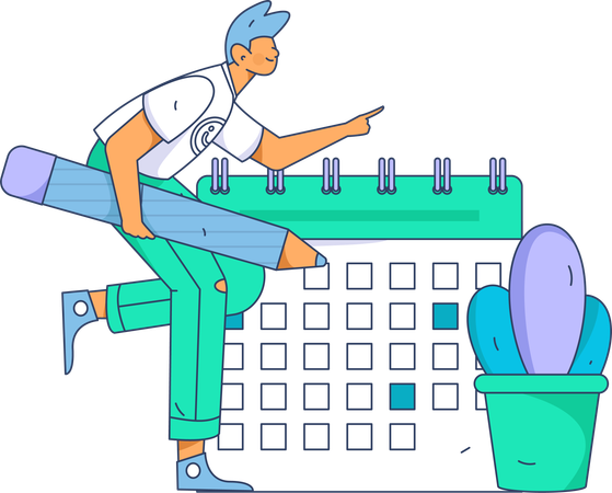 Hombre haciendo horario de negocios  Illustration