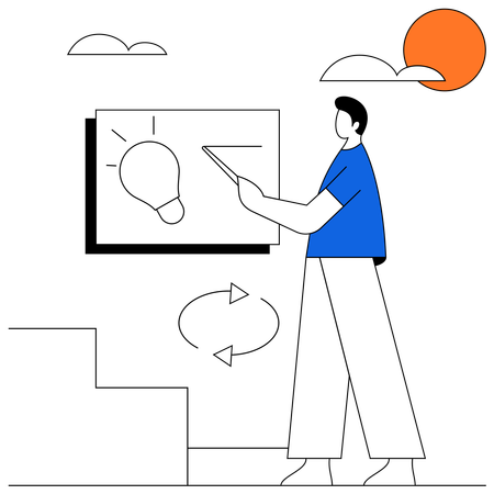 Hombre haciendo pedagogía  Ilustración