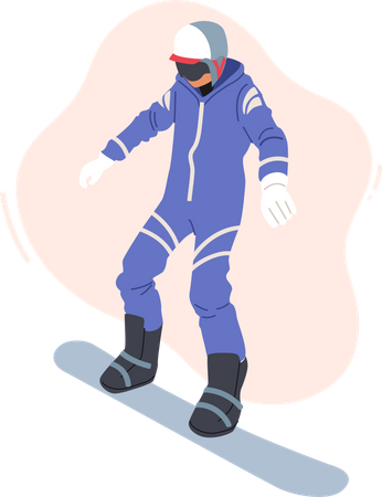 Hombre haciendo snowboard  Ilustración