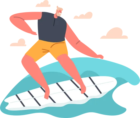 Hombre haciendo surf  Ilustración