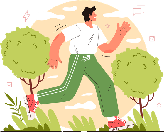 Hombre haciendo jogging  Ilustración