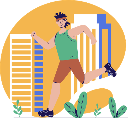 Hombre haciendo jogging  Ilustración