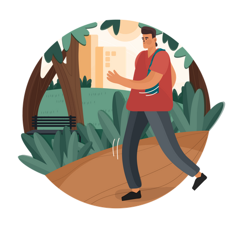 Hombre haciendo jogging  Ilustración