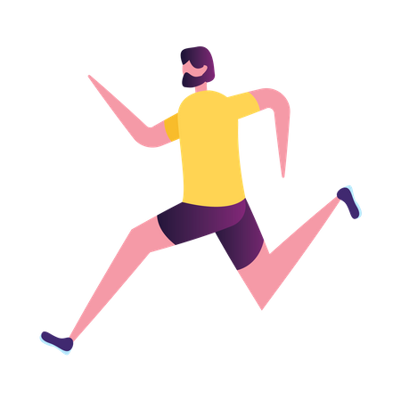 Hombre haciendo jogging matutino  Ilustración