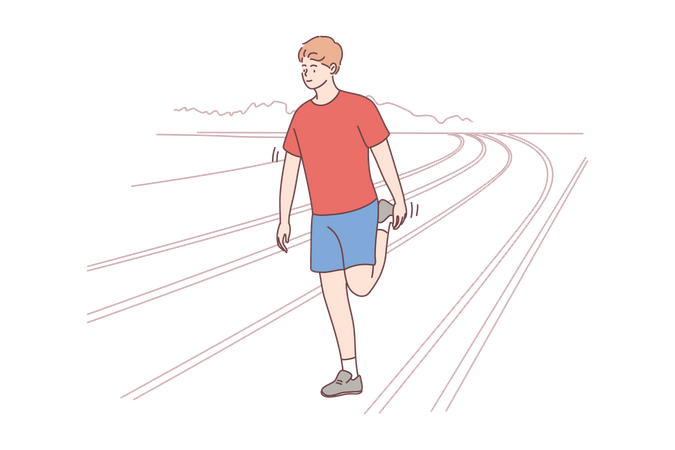 Hombre haciendo jogging matutino  Ilustración