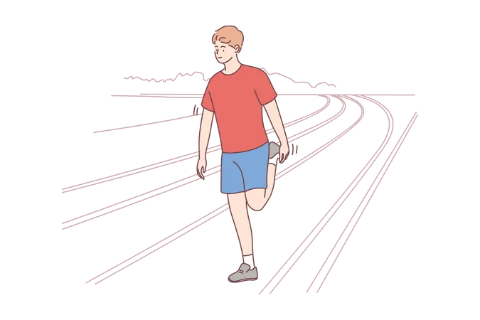 Hombre haciendo jogging matutino  Ilustración
