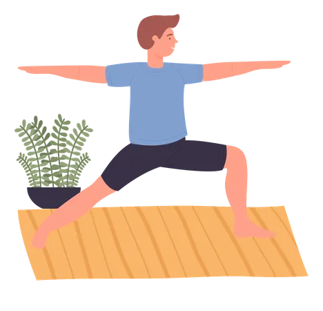 Hombre haciendo yoga  Ilustración