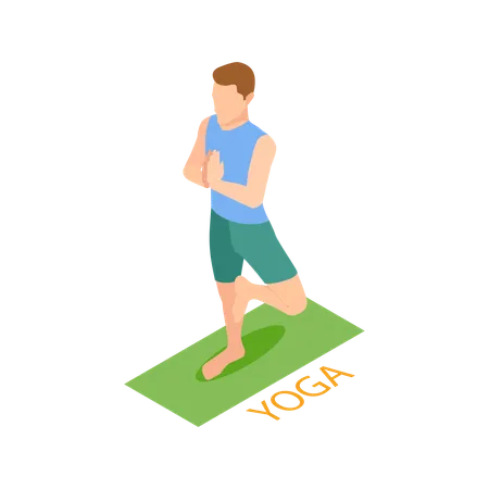 Hombre haciendo yoga  Ilustración