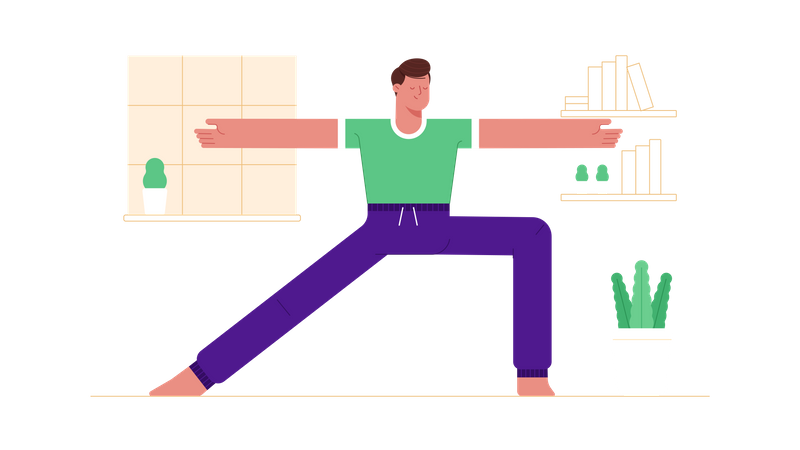 Hombre haciendo yoga  Illustration