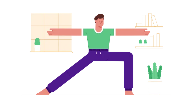 Hombre haciendo yoga  Illustration