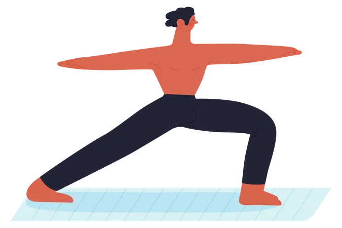 Hombre haciendo yoga  Ilustración