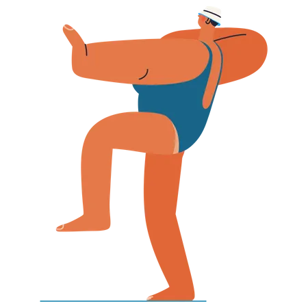 Hombre haciendo yoga  Ilustración