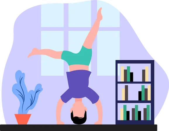 Hombre haciendo yoga  Ilustración