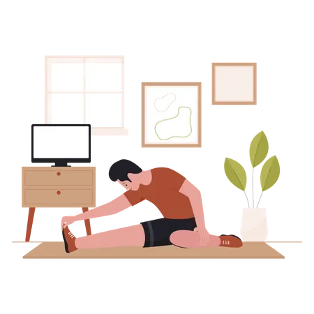 Hombre haciendo yoga  Ilustración