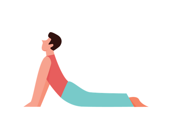 Hombre haciendo yoga  Ilustración