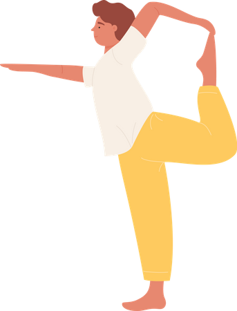 Hombre haciendo yoga  Ilustración