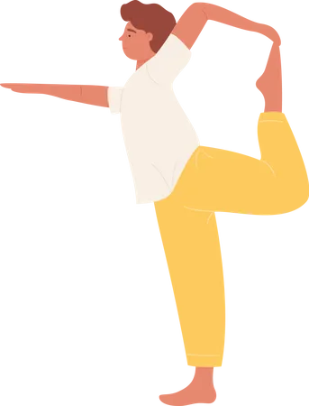 Hombre haciendo yoga  Ilustración