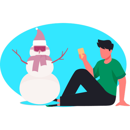 Hombre se sorprende al ver a Iceman  Ilustración