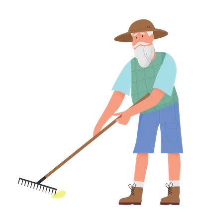 Hombre jardinero posa18  Ilustración