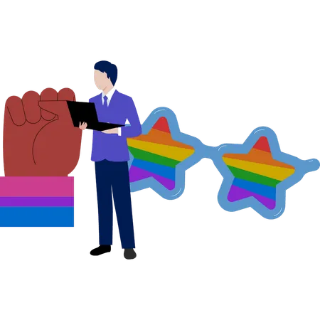 Joven busca comunidad de apoyo LGBT  Ilustración