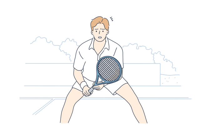 Hombre jugando bádminton  Ilustración