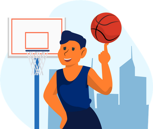 Hombre jugando baloncesto  Ilustración