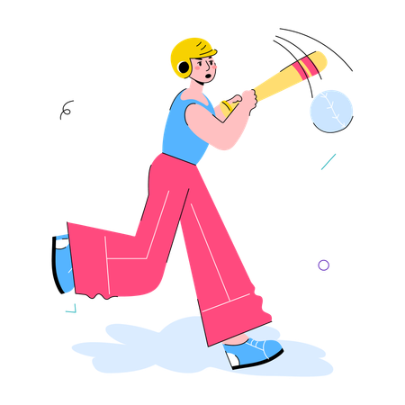 Hombre jugando béisbol  Illustration