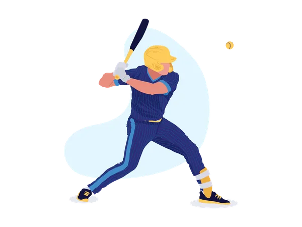 Hombre jugando béisbol  Ilustración