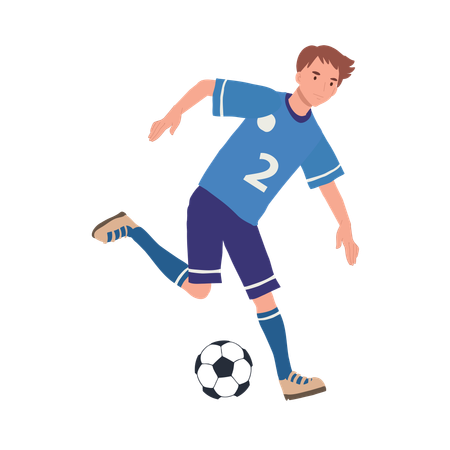 Hombre jugando futbol  Ilustración