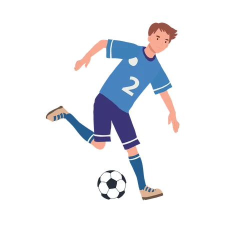 Hombre jugando futbol  Ilustración