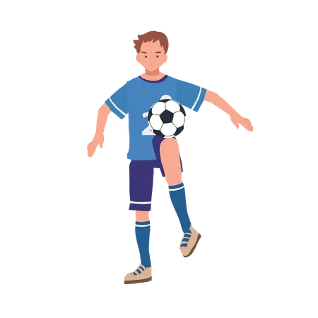 Hombre jugando futbol  Ilustración