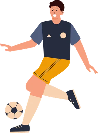 Hombre jugando futbol  Ilustración