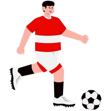 Hombre jugando futbol  Ilustración