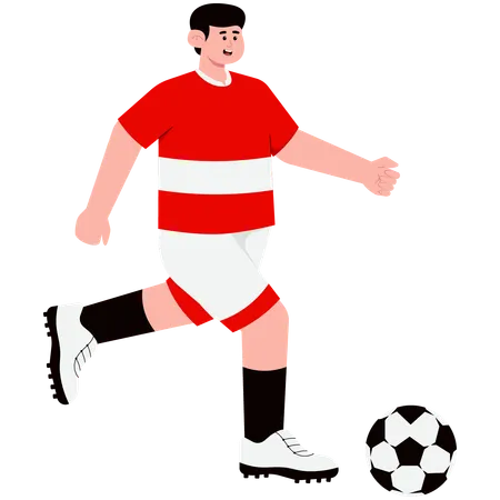 Hombre jugando futbol  Ilustración