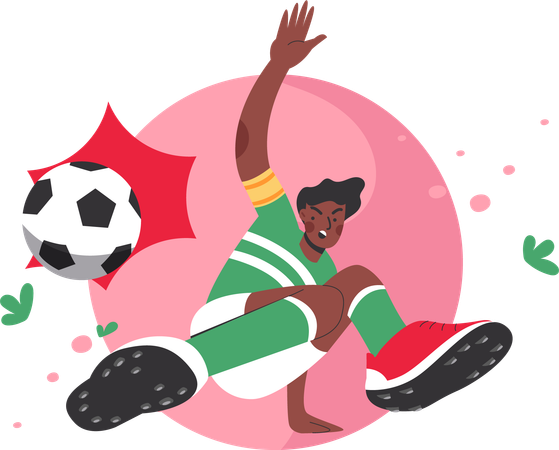 Hombre jugando futbol  Ilustración