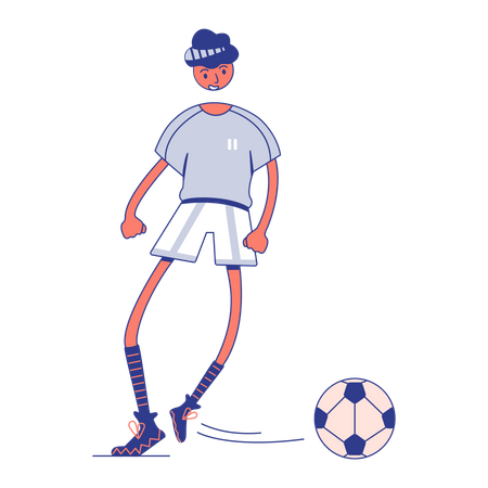 Hombre jugando futbol  Ilustración