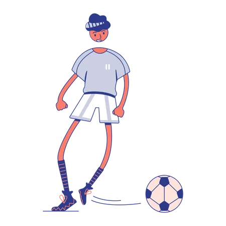 Hombre jugando futbol  Ilustración