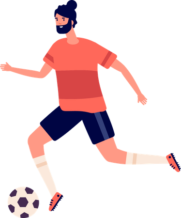 Hombre jugando futbol  Ilustración