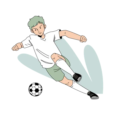 Hombre jugando futbol  Ilustración