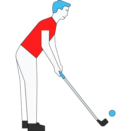 Hombre jugando al golf  Ilustración