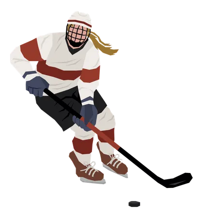 Hombre jugando hockey  Ilustración