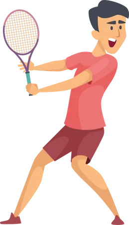 Hombre jugando tenis  Ilustración