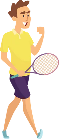 Hombre jugando tenis  Ilustración