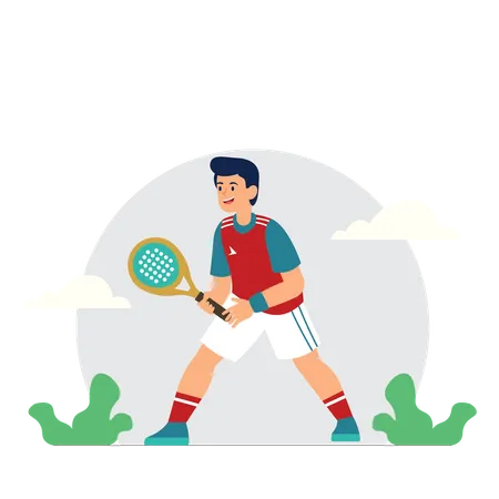 Hombre jugando tenis  Ilustración