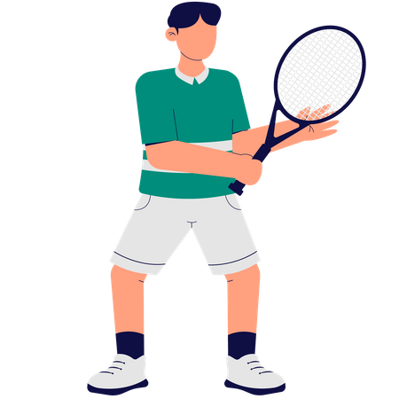 Hombre jugando tenis  Ilustración