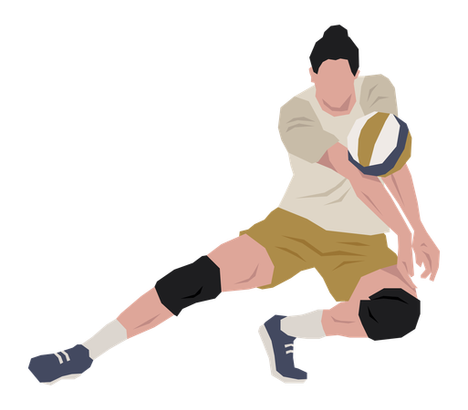 Hombre jugando voleibol  Ilustración