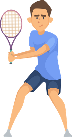 Hombre jugar tenis  Ilustración